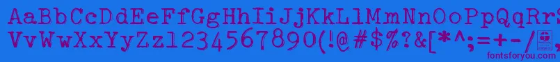 TypowriterShakyDemo Font – Purple Fonts on Blue Background