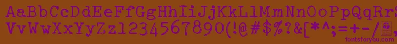 TypowriterShakyDemo Font – Purple Fonts on Brown Background