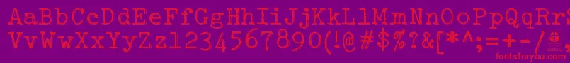 TypowriterShakyDemo Font – Red Fonts on Purple Background