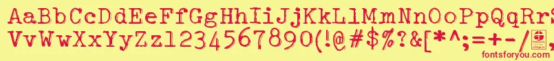 TypowriterShakyDemo Font – Red Fonts on Yellow Background