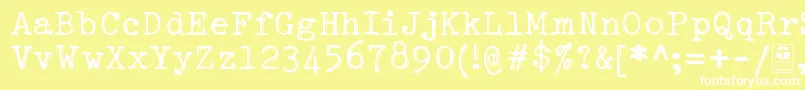 TypowriterShakyDemo Font – White Fonts on Yellow Background