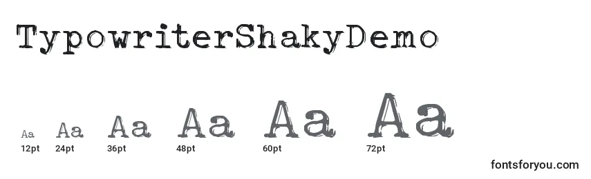 TypowriterShakyDemo Font Sizes