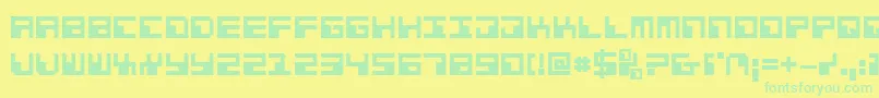 Czcionka Phaserbankb – zielone czcionki na żółtym tle
