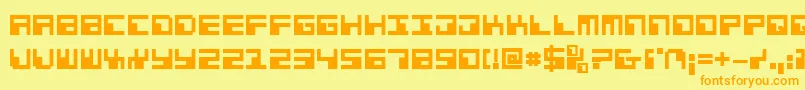 Phaserbankb Font – Orange Fonts on Yellow Background