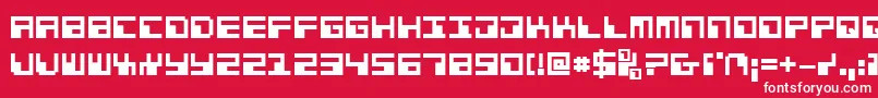 Fonte Phaserbankb – fontes brancas em um fundo vermelho