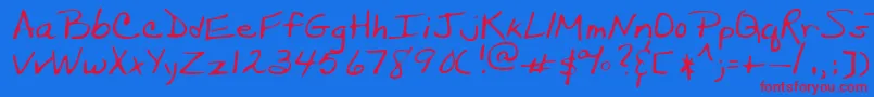 SusanneRegular Font – Red Fonts on Blue Background