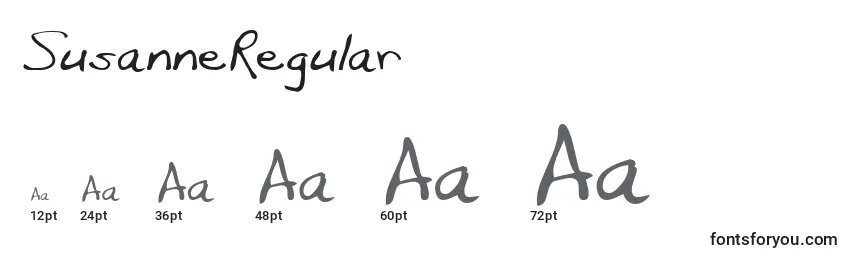 SusanneRegular Font Sizes