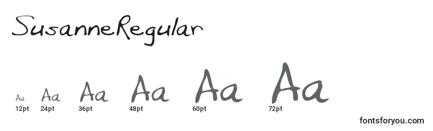 Größen der Schriftart SusanneRegular