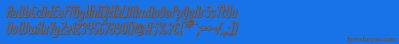 LadyIce3DItalic-Schriftart – Braune Schriften auf blauem Hintergrund