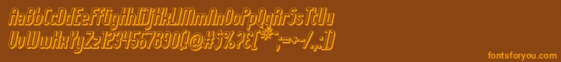 LadyIce3DItalic Font – Orange Fonts on Brown Background