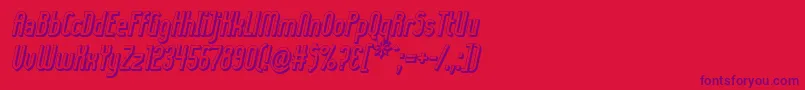 LadyIce3DItalic Font – Purple Fonts on Red Background