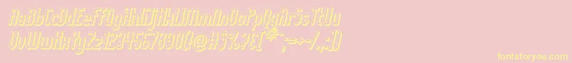 LadyIce3DItalic-Schriftart – Gelbe Schriften auf rosa Hintergrund