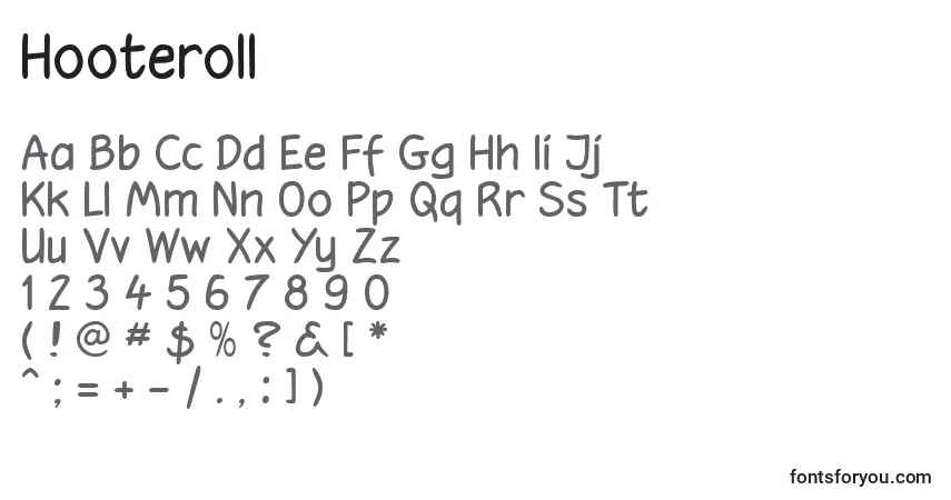 Schriftart Hooteroll – Alphabet, Zahlen, spezielle Symbole