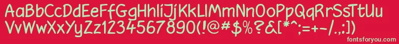 Hooteroll Font – Green Fonts on Red Background