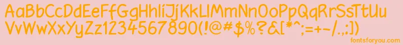 Hooteroll Font – Orange Fonts on Pink Background