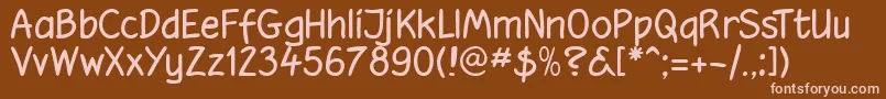 Hooteroll Font – Pink Fonts on Brown Background