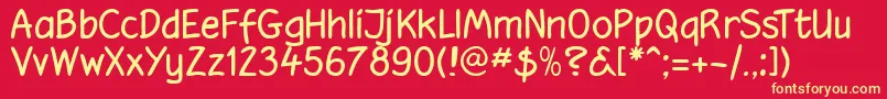 Hooteroll Font – Yellow Fonts on Red Background