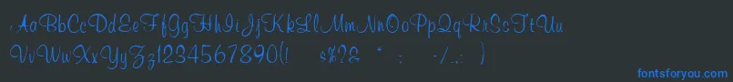 WeddingInvitation3 Font – Blue Fonts on Black Background