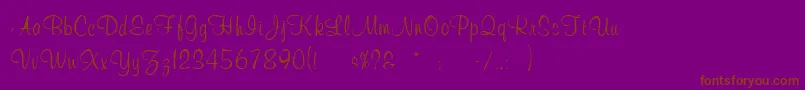 WeddingInvitation3 Font – Brown Fonts on Purple Background