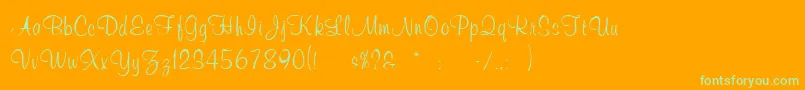 WeddingInvitation3 Font – Green Fonts on Orange Background