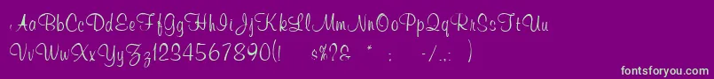 WeddingInvitation3 Font – Green Fonts on Purple Background