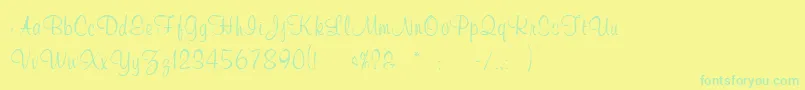 WeddingInvitation3 Font – Green Fonts on Yellow Background