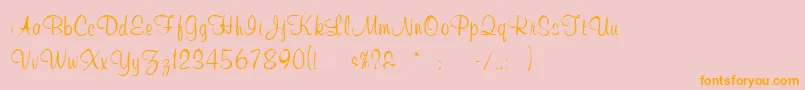 WeddingInvitation3 Font – Orange Fonts on Pink Background