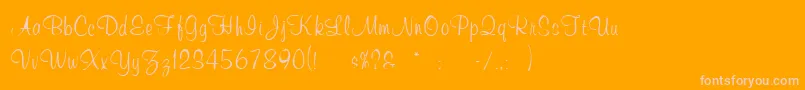 フォントWeddingInvitation3 – オレンジの背景にピンクのフォント
