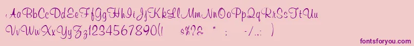 WeddingInvitation3 Font – Purple Fonts on Pink Background