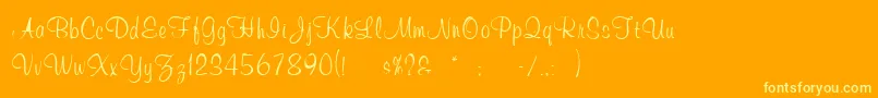 WeddingInvitation3 Font – Yellow Fonts on Orange Background