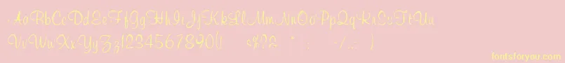 WeddingInvitation3 Font – Yellow Fonts on Pink Background