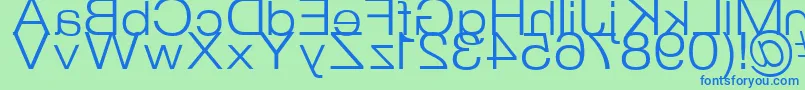 StraitKcab Font – Blue Fonts on Green Background