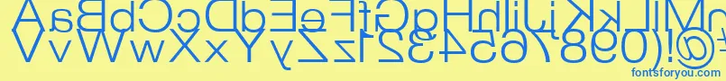 StraitKcab Font – Blue Fonts on Yellow Background