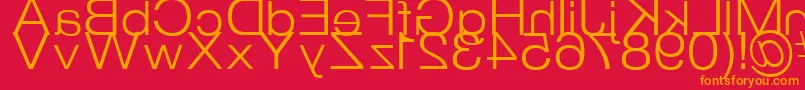 フォントStraitKcab – 赤い背景にオレンジの文字