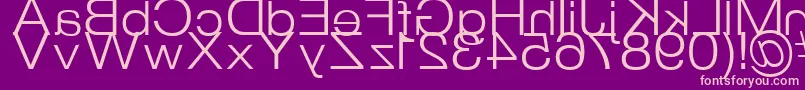StraitKcab-fontti – vaaleanpunaiset fontit violetilla taustalla