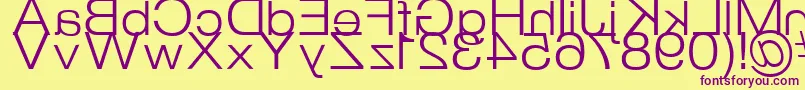 StraitKcab Font – Purple Fonts on Yellow Background