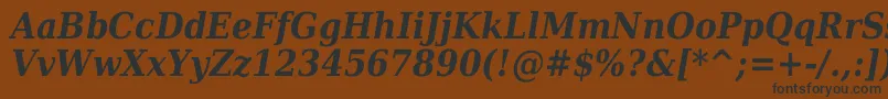 フォントDejavuSerifCondensedBoldItalic – 黒い文字が茶色の背景にあります