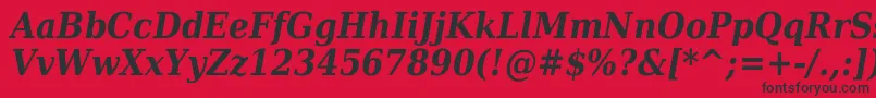 フォントDejavuSerifCondensedBoldItalic – 赤い背景に黒い文字