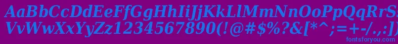 DejavuSerifCondensedBoldItalic Font – Blue Fonts on Purple Background