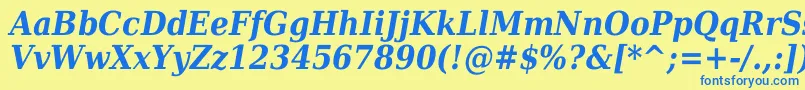 DejavuSerifCondensedBoldItalic Font – Blue Fonts on Yellow Background