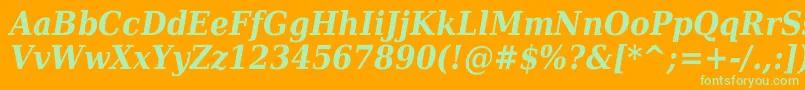 DejavuSerifCondensedBoldItalic Font – Green Fonts on Orange Background