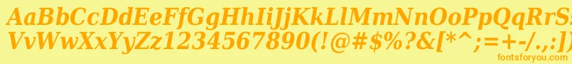DejavuSerifCondensedBoldItalic Font – Orange Fonts on Yellow Background