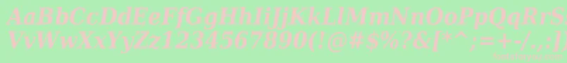 DejavuSerifCondensedBoldItalic Font – Pink Fonts on Green Background
