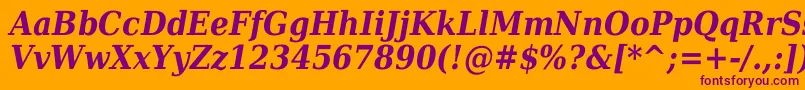 DejavuSerifCondensedBoldItalic Font – Purple Fonts on Orange Background