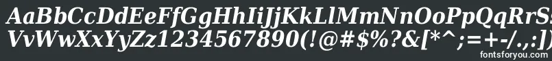 DejavuSerifCondensedBoldItalic-Schriftart – Weiße Schriften auf schwarzem Hintergrund