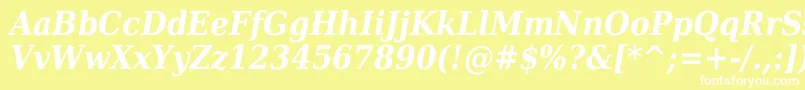 DejavuSerifCondensedBoldItalic Font – White Fonts on Yellow Background