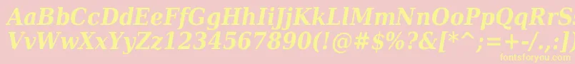 DejavuSerifCondensedBoldItalic Font – Yellow Fonts on Pink Background