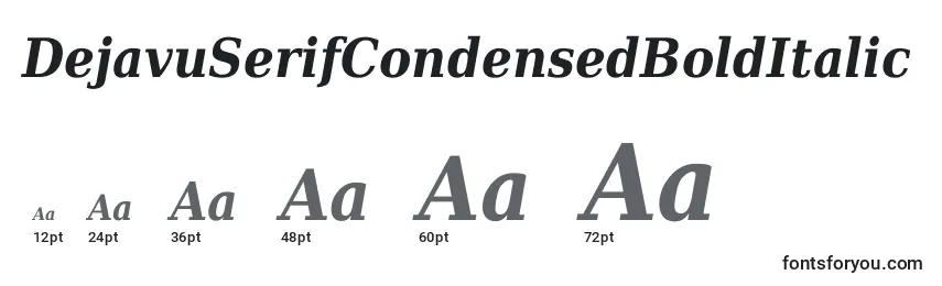 Размеры шрифта DejavuSerifCondensedBoldItalic