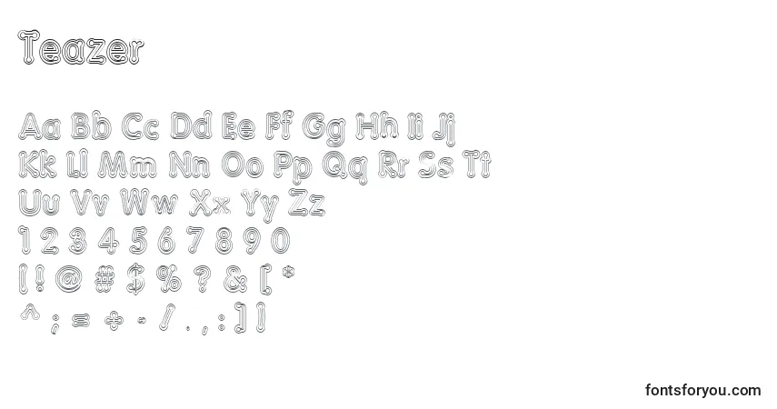 Czcionka Teazer – alfabet, cyfry, specjalne znaki