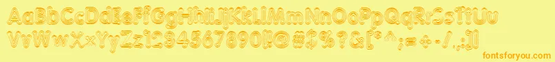 Teazer Font – Orange Fonts on Yellow Background